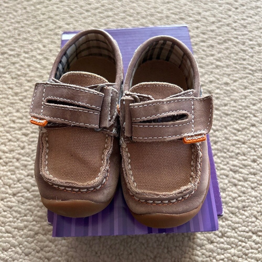 Pediped , canvas boat style Velcro shoe, toddler size 6